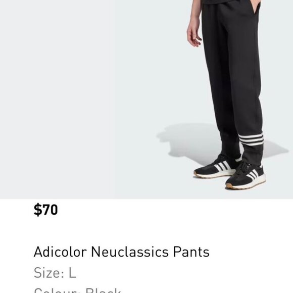 adidas Originals Black Jogger Sweatpants – White 3-Stripe (Women’s) - Picture 5 of 5